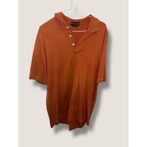 ❤️Lands’ End Rust Orange Polo Shirt Size L Tall